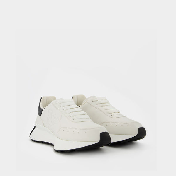 Sneakers Sprint Runner - Alexander Mcqueen - Cuir - Blanc/Noir