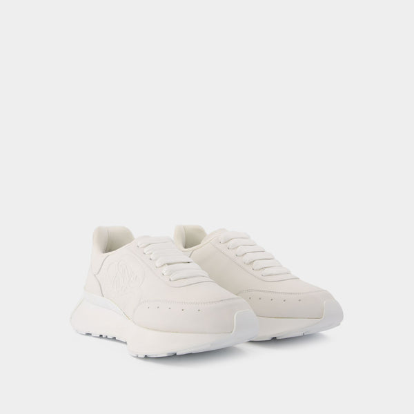 Baskets Noires en Cuir Blanc