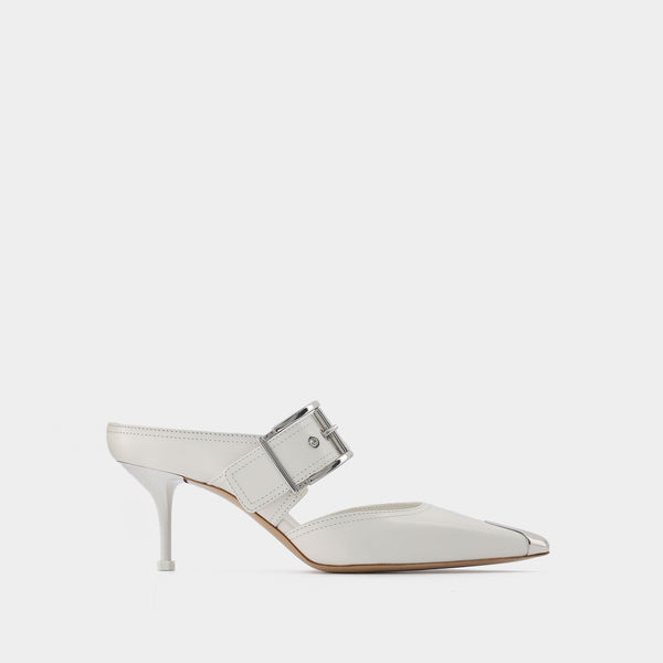 Escarpins Boxcar en Cuir Ivoire/ Argent