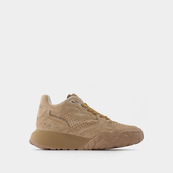Baskets Montantes en Cuir Beige