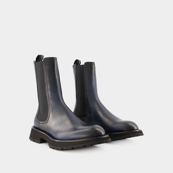 Bottes Chelsea - Alexander McQueen - Cuir - Anthracite