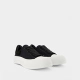 Sneakers Deck Plimsoll - Alexander Mcqueen - Toile - Noir/Blanc