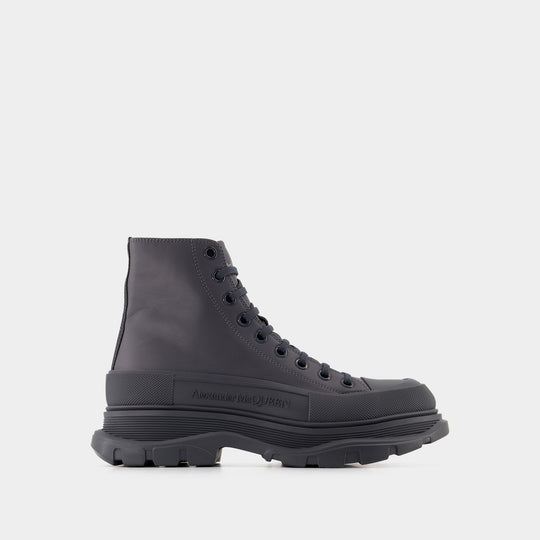 Bottines Tread Slick High - Alexander Mcqueen - Cuir - Anthracite