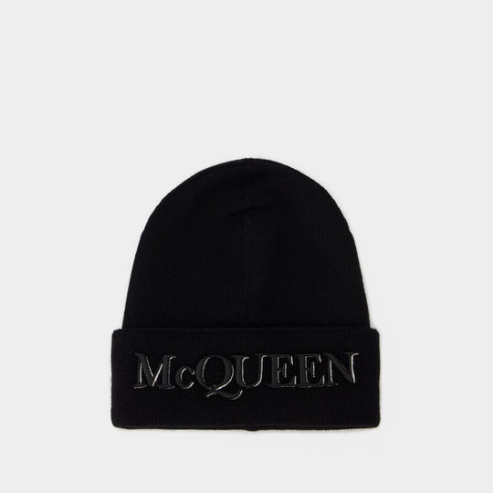 Bonnet à Logo - Alexander Mcqueen - Cachemire - Noir