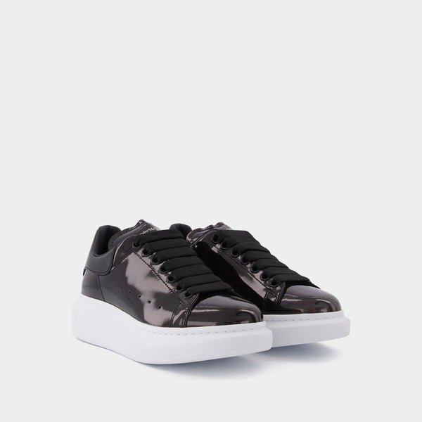 Baskets Oversize en Cuir Noir