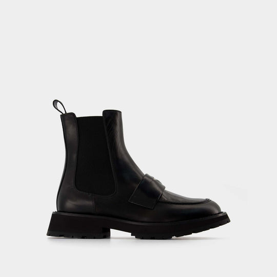 Bottines Worker Punk - Alexander Mcqueen - Cuir - Noir