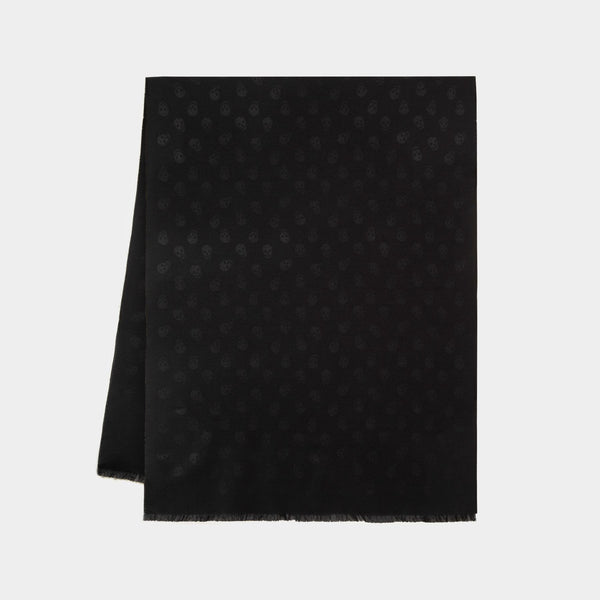 Echarpe All Over Skull - Alexander Mcqueen - Laine - Noir