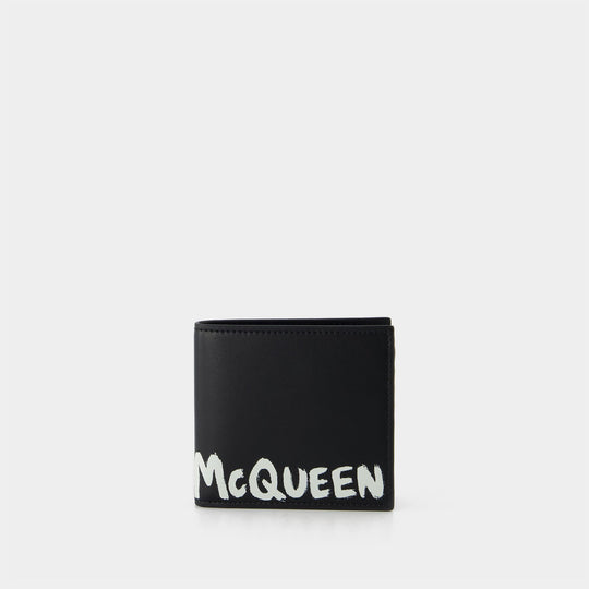 Portefeuille Billfold 8CC - Alexander Mcqueen - Cuir - Noir/Blanc