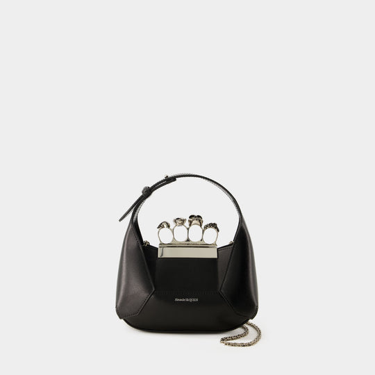 Sac À Main Jewelled Hobo Mini - Alexander Mcqueen - Cuir - Noir