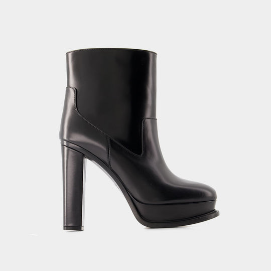 Bottines 120 Mm - Alexander Mcqueen - Cuir - Noir