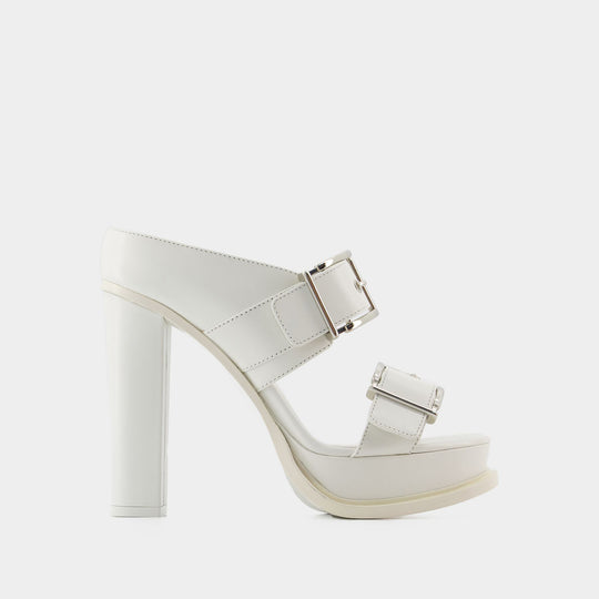 Sandales Leath S.Leath - Alexander Mcqueen - Cuir - Ivoire/Argenté