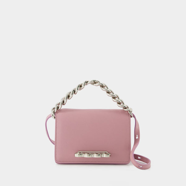 Sac À Main Four Ring Mini - Alexander Mcqueen - Cuir - Rose Antique