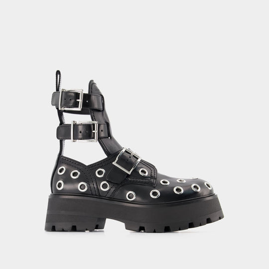 Bottines - Alexander Mcqueen - Cuir - Noir/Blanc