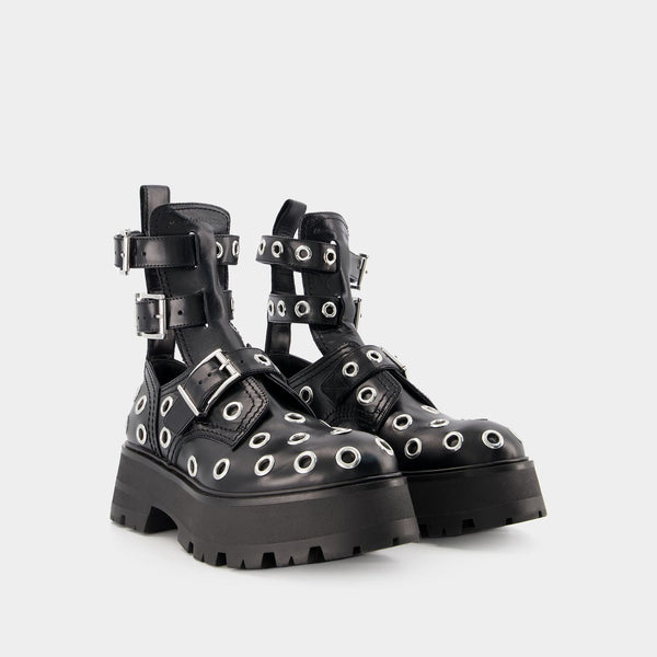 Bottines - Alexander Mcqueen - Cuir - Noir/Blanc