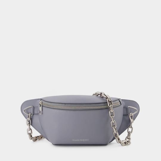 Sac Banane Biker Bumbag - Alexander Mcqueen - Cuir - Dove Grey