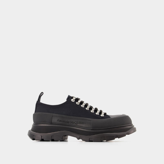 Sneakers Tread Slick - Alexander Mcqueen - Toile - Noir/Argenté