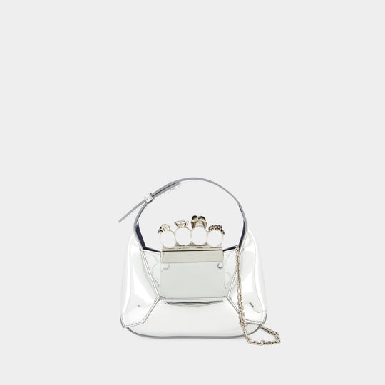 Sac Mini Jewelled Hobo - Alexander McQueen - Argenté