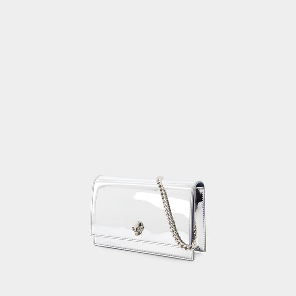 Sac À Bandoulière Small Skull - Alexander McQueen - Cuir - Argenté