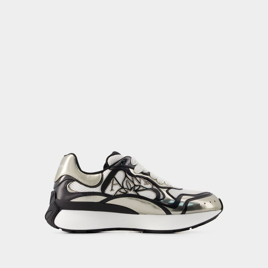 Sneakers Sprint Runner - Alexander Mcqueen - Cuir - Beige/Noir