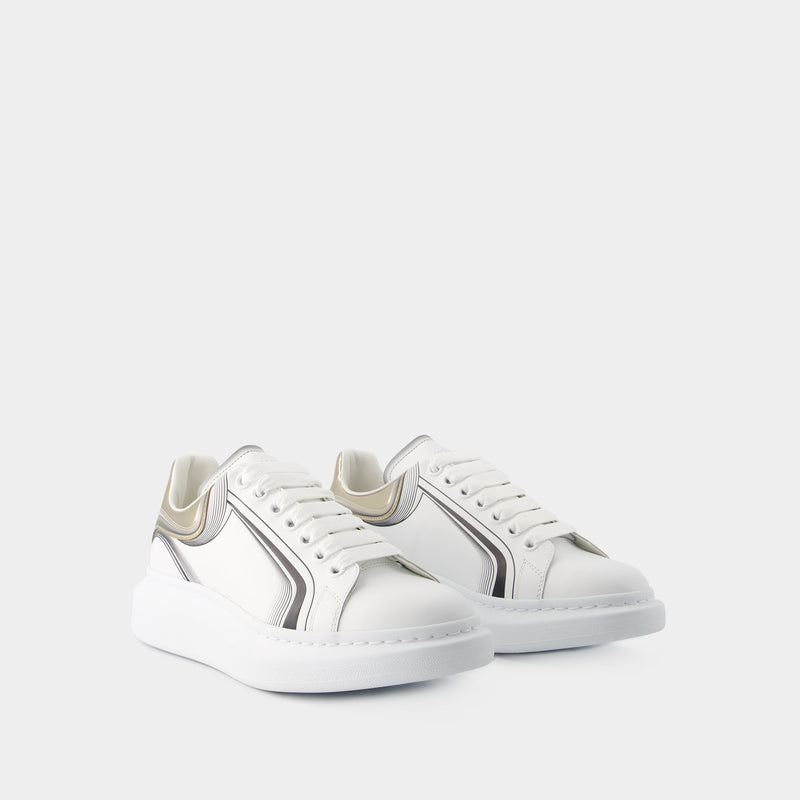 Sneakers Oversized - Alexander Mcqueen - Cuir - Blanc/Vanille