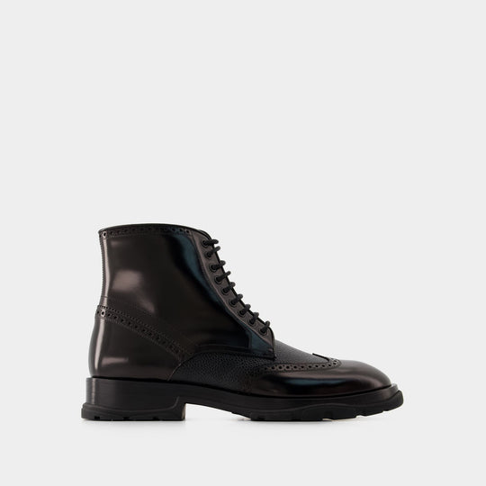 Bottines à Lacets - Alexander Mcqueen - Cuir - Noir