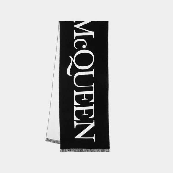 Echarpe Classic Logo - Alexander Mcqueen - Laine - Noir