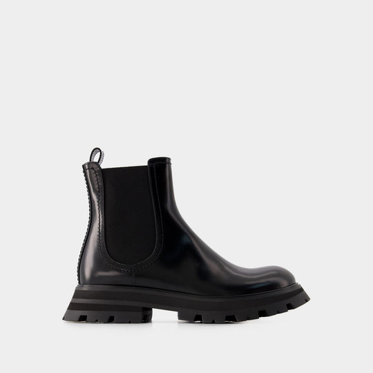 Bottines Chelsea - Alexander Mcqueen - Cuir - Noir