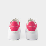 Sneakers Oversized - Alexander Mcqueen - Cuir - Blanc/Rose