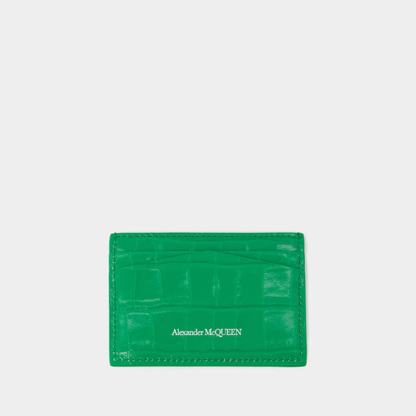 Porte Cartes Holder - Alexander McQueen - Cuir - Vert