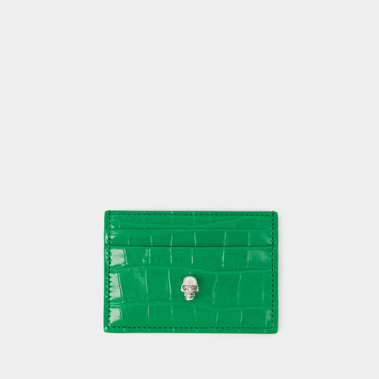 Porte Cartes Holder - Alexander McQueen - Cuir - Vert