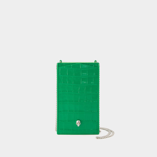 Étui À Téléphone Avec Chaîne - Alexander Mcqueen - Cuir - Vert
