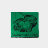 Echarpe Orchid Skull - Alexander McQueen - Laine - Vert