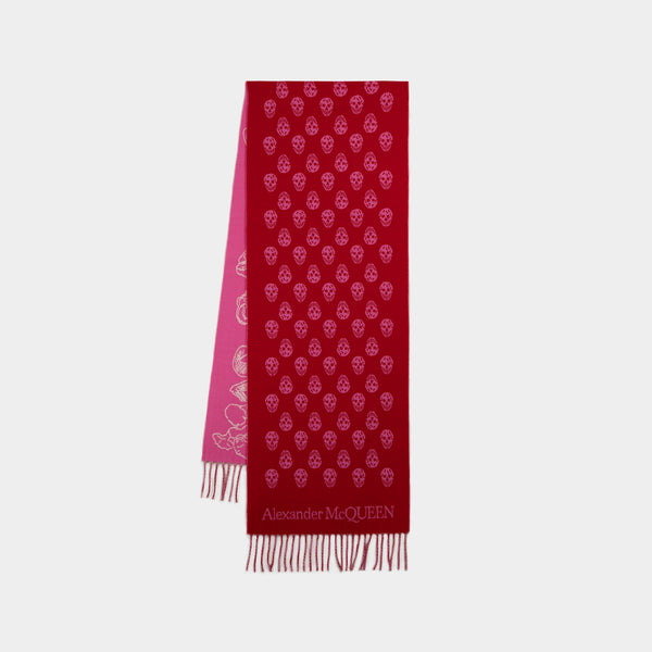 Echarpe Ribbon Reverse - Alexander McQueen - Laine - Rouge