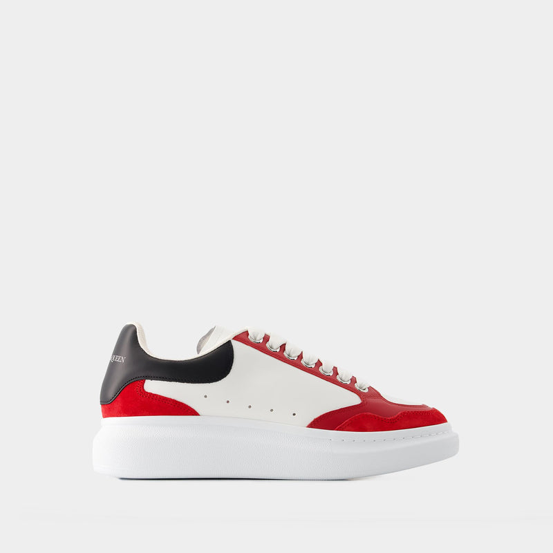 Sneakers Oversized - Alexander Mcqueen - Cuir - Blanc/Rouge