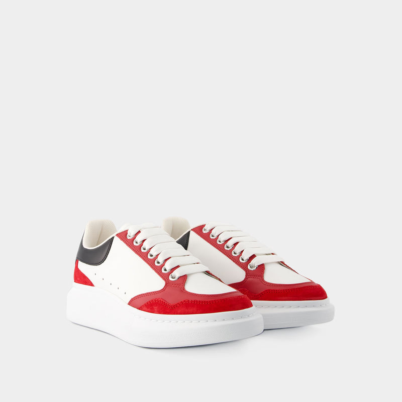 Sneakers Oversized - Alexander Mcqueen - Cuir - Blanc/Rouge