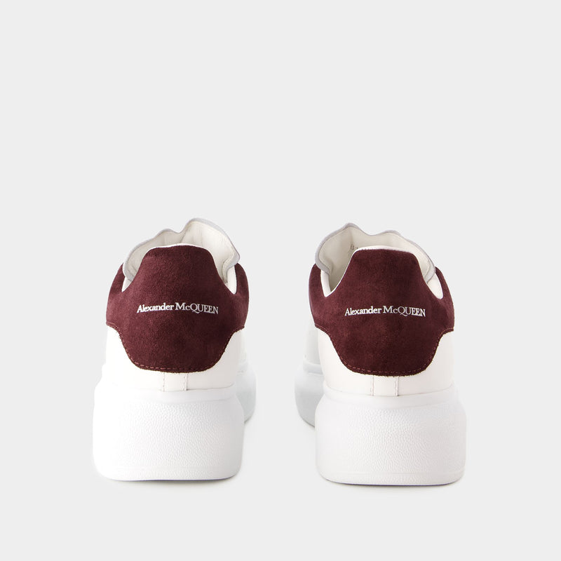 Sneakers Oversized - Alexander Mcqueen - Cuir - Blanc/Bordeaux