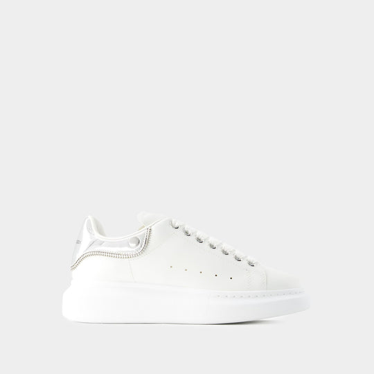 Sneakers Oversized - Alexander Mcqueen - Cuir - Blanc/Argenté