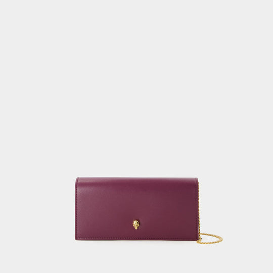 Wallet On Chain - Alexander Mcqueen - Cuir - Bordeaux