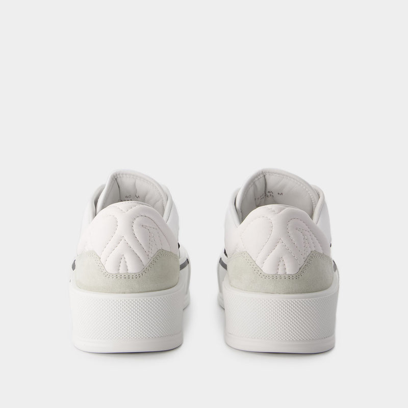 Sneakers Oversized - Alexander McQueen - Cuir - Blanc/Noir