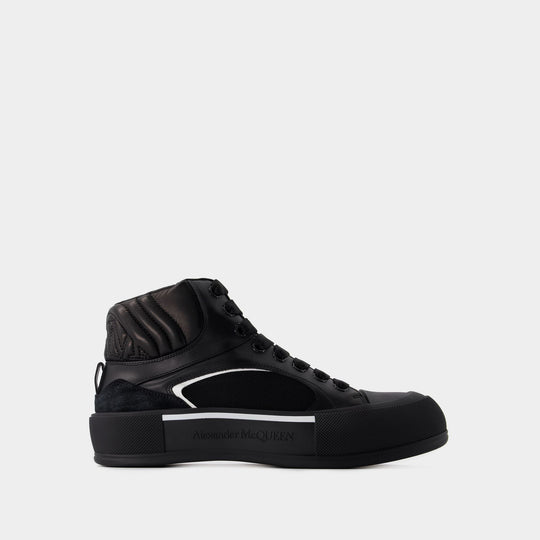 Sneakers Deck - Alexander McQueen - Cuir - Noir/Blanc