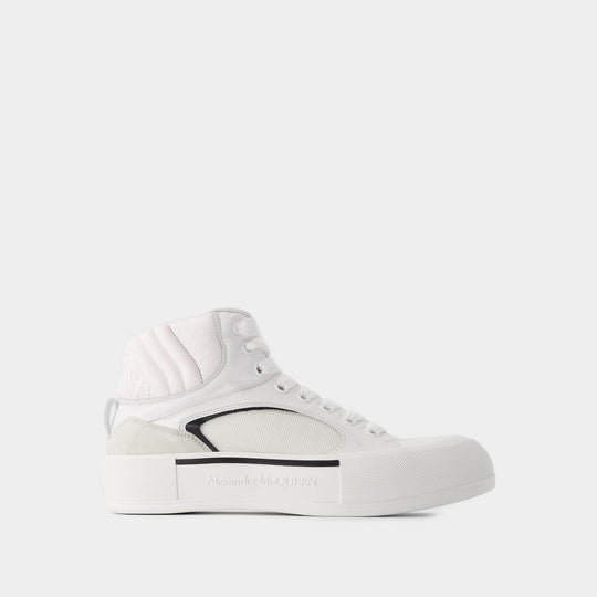 Sneakers Oversized - Alexander McQueen - Cuir - Blanc/Noir