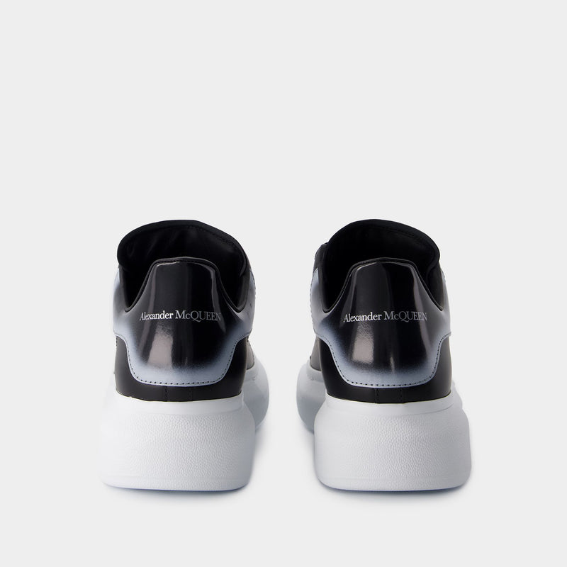 Sneakers Oversized - Alexander McQueen - Cuir - Noir/Argenté