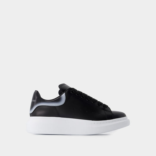 Sneakers Oversized - Alexander McQueen - Cuir - Noir/Argenté