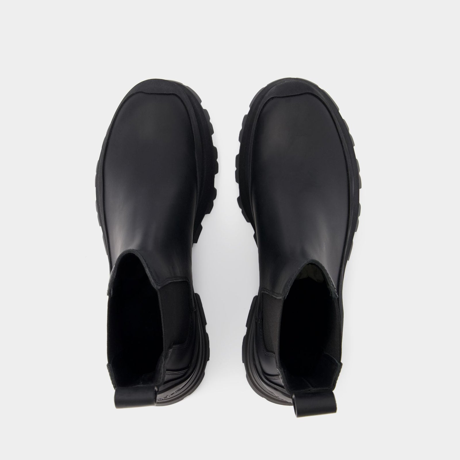 Bottines Alexander McQueen Noires à Plateforme - Goujons Dorés, Cuir, Taille 39.5, Neuf Avec Boîte