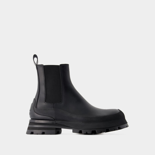 Bottines Wander - Alexander McQueen - Cuir - Noir