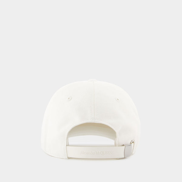 Casquette Varsity Skull Lo - Alexander McQueen - Coton - Blanc