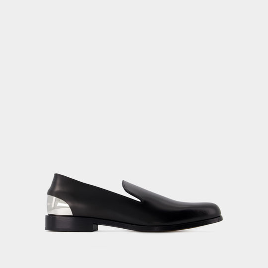 Mocassins Metal Heel - Alexander McQueen - Cuir - Noir/Argenté