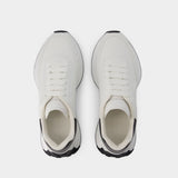 Sneakers Sprint Runner - Alexander McQueen - Cuir - Blanc/Noir