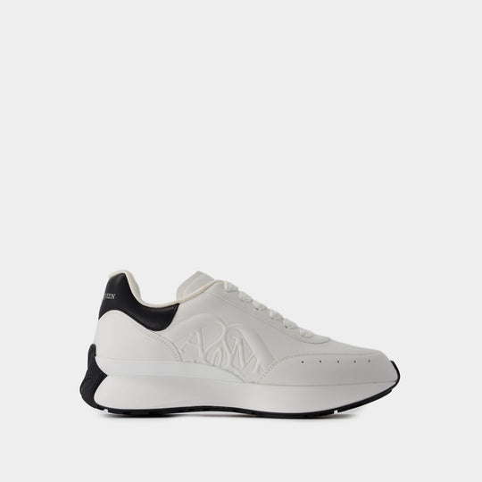Sneakers Sprint Runner - Alexander McQueen - Cuir - Blanc/Noir