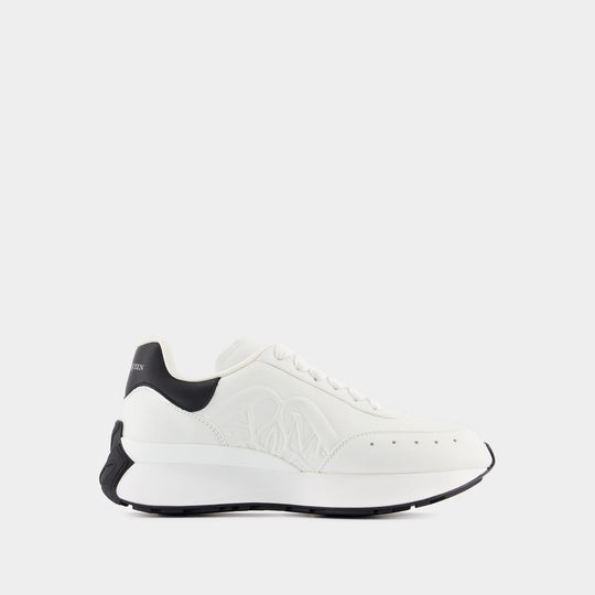 Sneakers Sprint Runner - Alexander McQueen - Cuir - Blanc/Noir